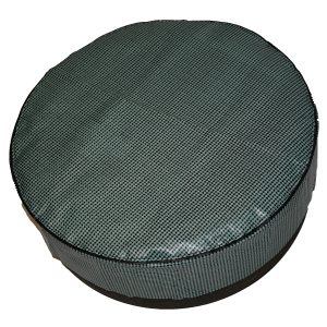 1962-1979 GM Rubber Spare Tire Cover With Fiberboard Aqua Houndstooth Pattern