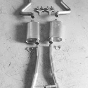 1965 Dodge Coronet 2.5" Manifold-Back Dual Exhaust System With Turndown / Angle-Cut Tips